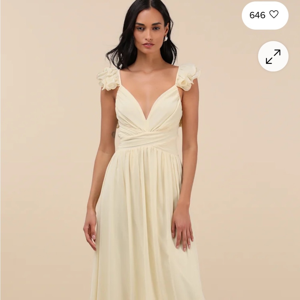 Lulu's Light Yellow Maxi Dress